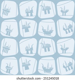 seamless background with oil platform for your design