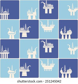 seamless background with oil platform for your design