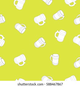 Seamless background with old beer mugs