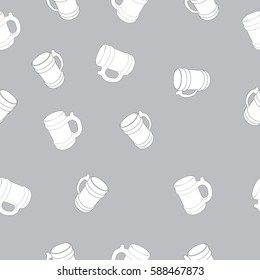 Seamless background with old beer mugs