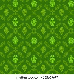 Seamless background in old style with floral pattern