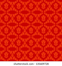 Seamless background in old style with floral pattern