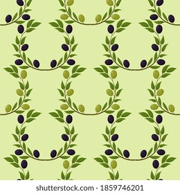 Seamless background with olive leaves. Ideal for printing on fabric or paper.