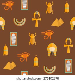 Seamless background on ancient Egypt theme for your design