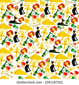 Seamless background on Egyptian themes