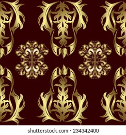 Seamless background on red color. Vector illustration.
