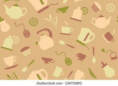 Seamless background on a tea theme