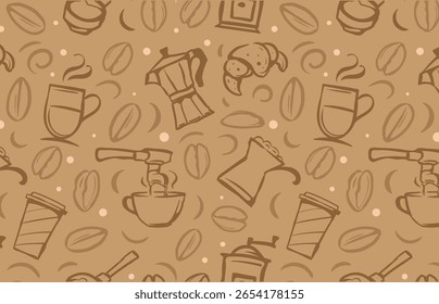 Seamless background on the theme of coffee.