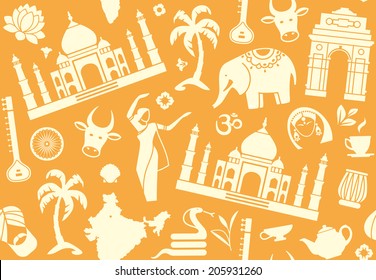 Seamless background on a theme of India