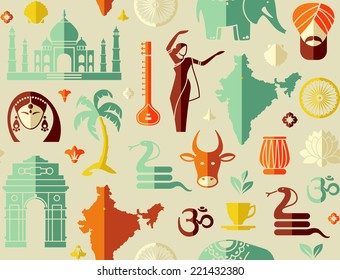 Seamless background on a theme of India