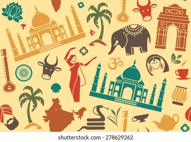 Seamless background on a theme of India