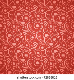 Seamless background on Valentine's Day with heart shape