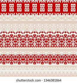 Seamless background with openwork patterns in the form of strips