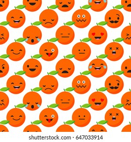 Seamless background with Orange emotions. Vector illustration.
