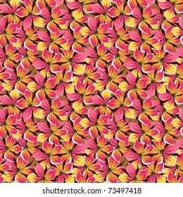 Seamless background with orange flowers