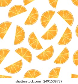 Seamless background with orange slices