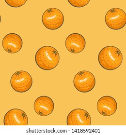 Seamless background with orange. Vector illustration for decoration