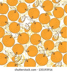 Seamless background of oranges