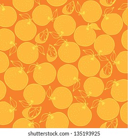 Seamless background of oranges