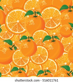 A seamless background of oranges