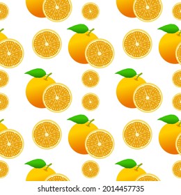 seamless background with oranges vector illustration