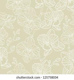 Seamless background with orchids
