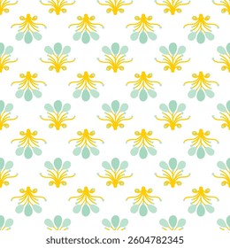 Seamless background with organic nature elements. Elegant minimal-style floral pattern perfect for contemporary designs.
