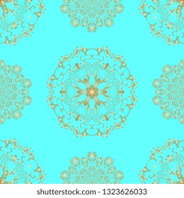 Seamless background with ornament. Floral ornament on background. Template for your design. Wallpaper pattern. Vector illustration