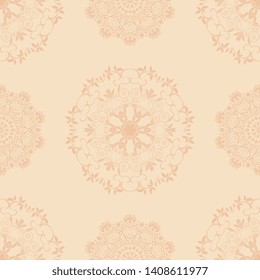 Seamless background with ornament. Floral ornament on background. Template for your design. Wallpaper pattern. Vector illustration