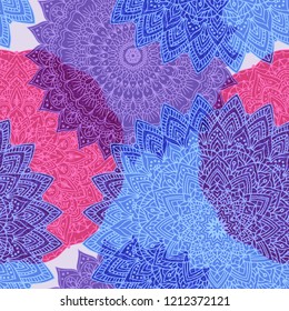 Seamless background with ornament mandala. Round arabesque design pattern