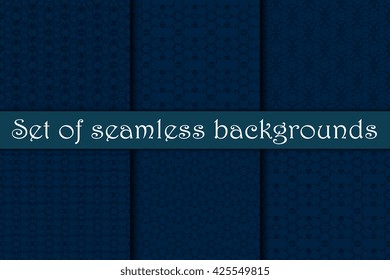 Seamless background with ornament. Set. Wallpaper pattern