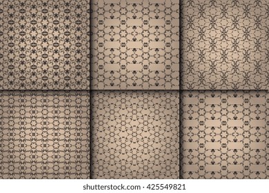 Seamless background with ornament. Set. Wallpaper pattern