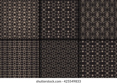 Seamless background with ornament. Set. Wallpaper pattern