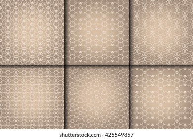 Seamless background with ornament. Set. Wallpaper pattern