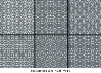 Seamless background with ornament. Set. Wallpaper pattern