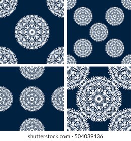 Seamless background with ornament. Set. Wallpaper pattern