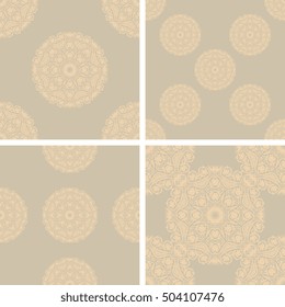 Seamless background with ornament. Set. Wallpaper pattern