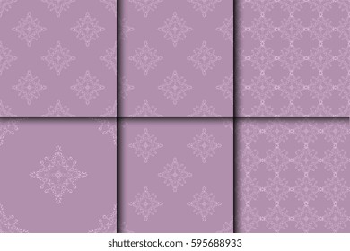 Seamless background with ornament. Set. Wallpaper pattern