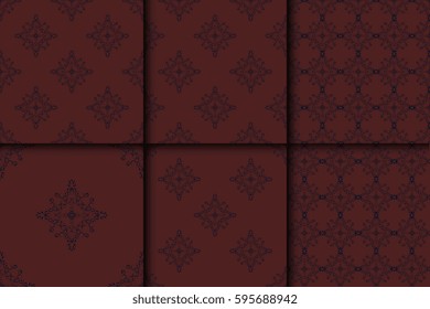 Seamless background with ornament. Set. Wallpaper pattern