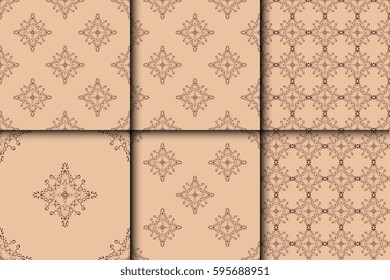 Seamless background with ornament. Set. Wallpaper pattern