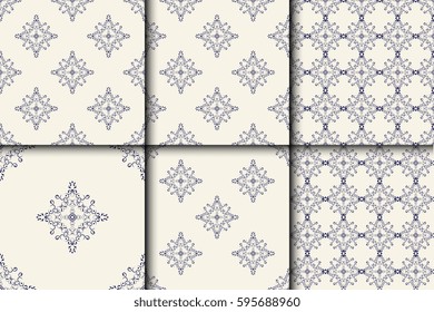 Seamless background with ornament. Set. Wallpaper pattern