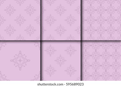 Seamless background with ornament. Set. Wallpaper pattern