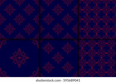 Seamless background with ornament. Set. Wallpaper pattern