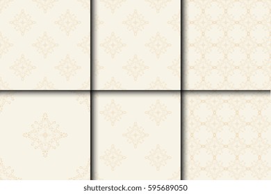 Seamless background with ornament. Set. Wallpaper pattern