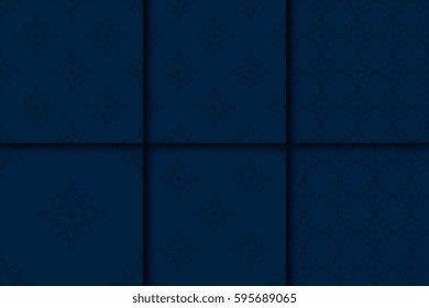 Seamless background with ornament. Set. Wallpaper pattern
