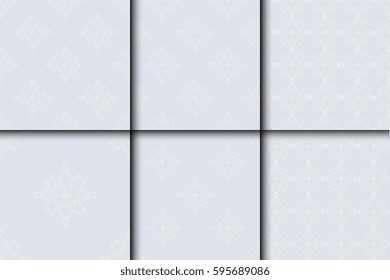Seamless background with ornament. Set. Wallpaper pattern