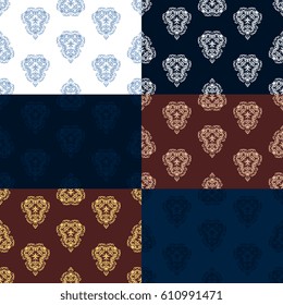 Seamless background with ornament. Set. Wallpaper pattern