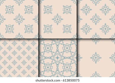 Seamless background with ornament. Set. Wallpaper pattern