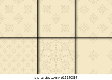 Seamless background with ornament. Set. Wallpaper pattern