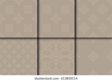 Seamless background with ornament. Set. Wallpaper pattern